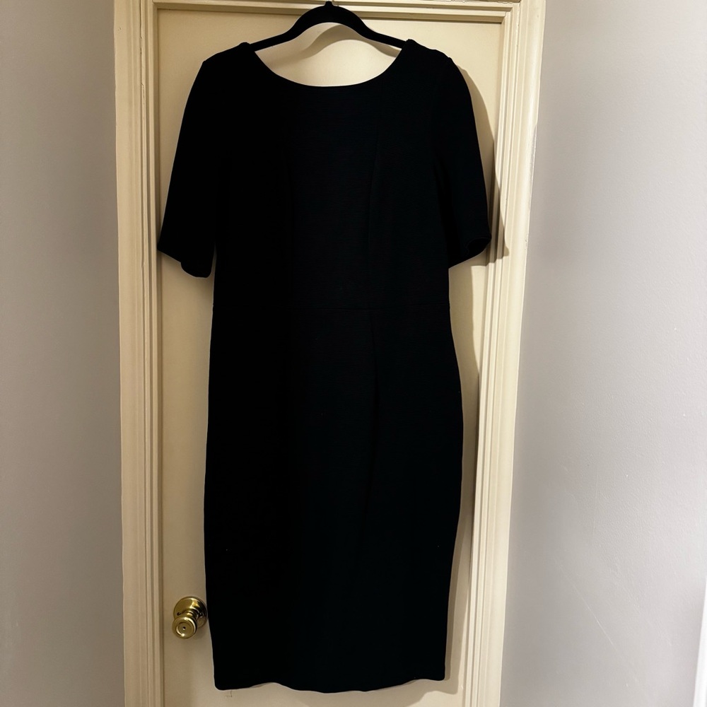 Boden Black Ribbed Midi Dress US14L